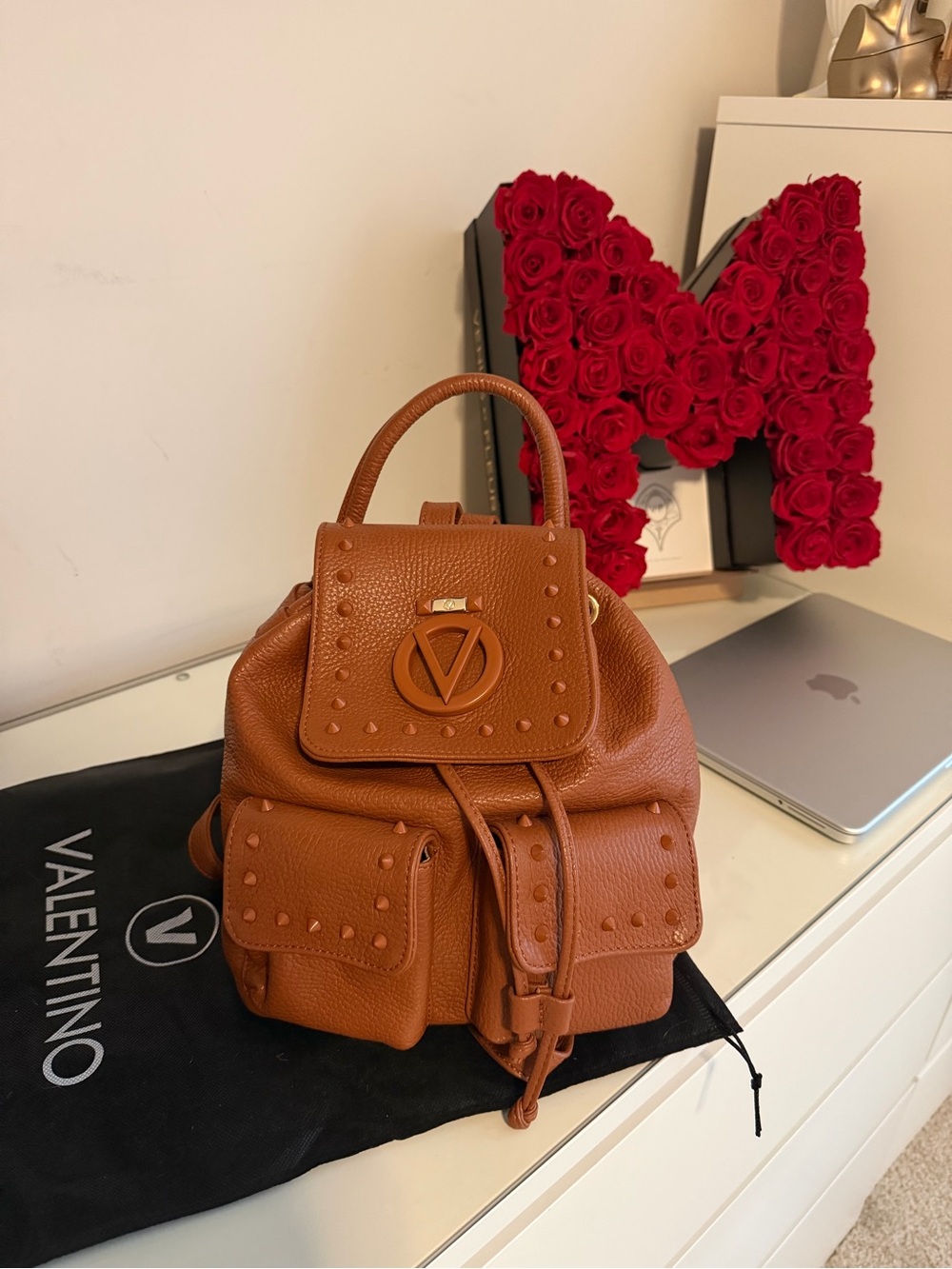 Unworn Valentino Leather Mini Backpack with V Logo